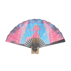 Éventail pliant artisanal <span class=keywords><strong>en</strong></span> bambou de 33 cm, peinture colorée, personnalisable pour les promotions de films et d'événements - Product Image 2