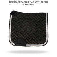 Tapis de selle de dressage et de saut avec cristaux transparents, design respirant pour l'équitation et les compétitions équestres
