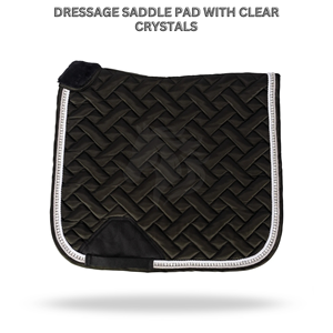 Tapis de selle de dressage avec cristaux transparents, tapis de selle d'équitation, équipement équestre - Product Image 2