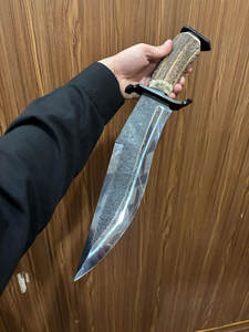 Nouveau couteau Bowie en acier carbone forgé à la main avec manche en bois de cerf, couteau de chasse de collection, couteau de survie, meilleur couteau à lame fixe tranchante - Product Image 2