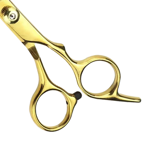 6'' Professional Gold Hair <b>Scissor</b> Custom Logo Sharp Straight Blade Right Handed Stainless Steel Barber Shears Hair Cutting Tool - Product Image 3