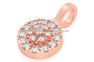 Wholesale 10K <b>Solid</b> <b>Gold</b> Rhodium Women's Minimalist Two-Tier Halo Statement Necklace Lab Grown Diamond Fine <b>Pendants</b> Disc Charms - Product Image 6