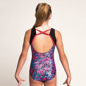 ชุดลีโอตาร์ดเด็กผู้หญิงแขนยาวสำหรับยิมนาสติก พิมพ์โลโก้ได้ ชุดฝึกซ้อมเต้นคุณภาพสูง ชุดลีโอตาร์ดแบบสายเดี่ยว โพลีเอสเตอร์ เอวยางยืด - Product Image 4