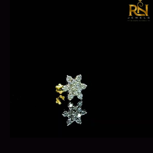 Imperial Cluster Solitaire <b>Nose</b> Pin Lab Grown Diamond Floral <b>Stud</b> Solid Gold 9K 14K 18K Fine Jewelry - Product Image 2