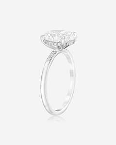 Custom 14K 18K Solid Gold Oval Lab Grown Diamond Engagement <b>Ring</b> Solitaire Hidden Halo Minimalist <b>Dainty</b> Proposal <b>Ring</b> For Women - Product Image 4