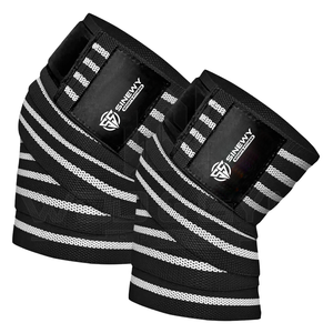 Custom Arrival Adjustable Weight Lifting <b>Knee</b> Wraps <b>Strap</b> <b>Knee</b> <b>Support</b> Unisex Custom Made Gym Training Elastic Wrap - Product Image 6
