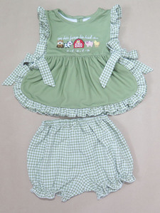 Collection pour filles : avec de jolies broderies sur le thème de la ferme. Conçu au Vietnam ; des designs personnalisés disponibles. - Product Image 2