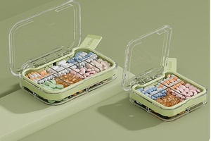 Portable <b>7</b>-Compartment Pill Storage Organizer With Clear Lid And Colorful <b>Tablet</b> Compartments For Daily Medication Management - Product Image 6