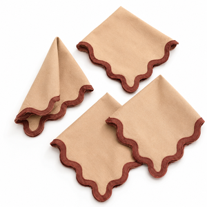 Servilletas de lino europeo con borde festoneado, mantelería, servilletas con ribete, regalo para el Día del Padre - Product Image 3