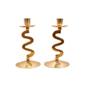Portavelas de Metal dorado de alta calidad hecho a mano de lujo soporte de vela nuevo diseño soporte de vela de lujo - Product Image 1