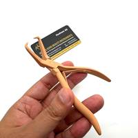 Pince à micro-perles brun clair nude en acier inoxydable pour extensions capillaires, outil de coiffure personnalisé avec logo