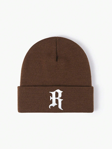 New Manufacturer Custom Designer Unisex Ladies Embroidery Winter Cap <b>Knitted</b> Beanies <b>Hats</b> With Custom Logo Beanie <b>Hat</b> - Product Image 2