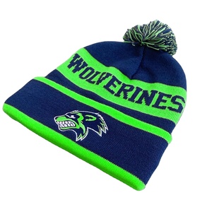 Gorros de Invierno Unisex con Diseño de Rayas a la Moda, Bordado de Lentejuelas 3D, Logotipo Personalizado, 100% Acrílico, Suaves y Cálidos, para Uso Diario, Casual, Esquí y Ciclismo - Product Image 1