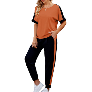 Ensemble short coupe-vent color block pour femme, léger, pour la course, survêtement d'été personnalisé, fournisseur d'ensembles coupe-vent de créateur - Product Image 1