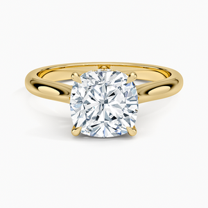 Anillo de compromiso de moissanita de 2 quilates con corte cojín, solitario nupcial con engaste decorativo - Product Image 1