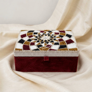 Caja de Joyería con Cuentas de Mandala Hecha a Mano, Estuche de Almacenamiento de Joyas de MDF con Arte Geométrico, Suministro al por Mayor de Fábrica Personalizado - Product Image 1