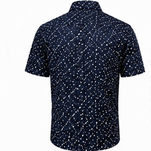 Chemise de week-end élégante pour homme avec imprimé tendance, en tissu mélange de coton doux et design graphique moderne - Product Image 2