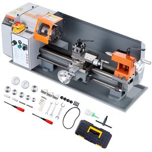 Tornio da banco di precisione 2,4 m x 4,2 m per metalli, velocità variabile continua 50-2500 RPM, macchinario per taglio metalli da 6 pollici - Product Image 1