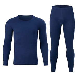 Ensemble de sous-vêtements pour homme en coton 100% respirant et sans couture, 2 pièces, couleur unie, automne/hiver, vêtements de maison confortables pour les jeunes - Product Image 4