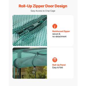 9.5 X 6.36 X 6.36 ft Wind-Resistant Tall Crop Cage <b>Garden</b> Patio Lawn Zippered Door Outdoor Raised Bed Cover <b>Netting</b> - Product Image 5