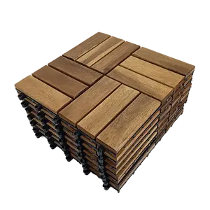 AGBEST - Interlock Engineered Flooring - Eco-Friendly Garden Wood Decking Outdoor Interlocking Floor Tiles