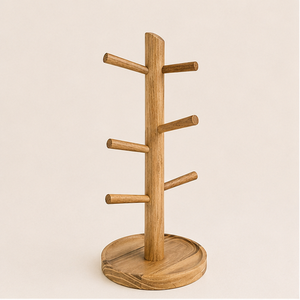 Modern Minimalist Wooden Mug Holder <b>Tree</b>, Rustic Farmhouse Coffee Cup <b>Stand</b> With Multi-Directional Branches Space-Saving Display - Product Image 6