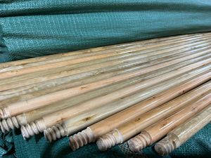 Tornillo americano de madera de eucalipto de primera calidad, ecológico, duradero, ligero, 120 cm, mango de escoba barnizado, recogedor de escoba de plástico - Product Image 6