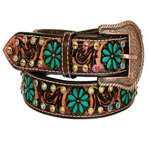 Export Quality Wholesale Price <b>Men's</b> Fashion Western <b>Leather</b> Tooling <b>Belt</b> Hand Carved Floral Embossed Tooled <b>Leather</b> Cowboy <b>Belt</b> - Product Image 2