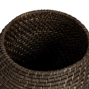 Natural Handwoven Eco-Friendly Rattan Decorative Storage <b>Basket</b> Lid Natural <b>Wicker</b> Organizer for Living Room Bedroom <b>Laundry</b> - Product Image 4