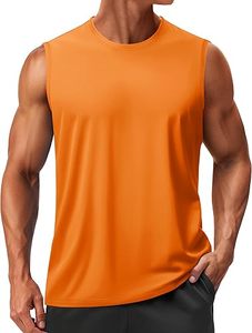 Débardeur sans manches pour homme, bleu clair imprimé, col rond, 100 % polyester, respirant, écologique, teint en pièce, sportif, tissé, séchage rapide - Product Image 5