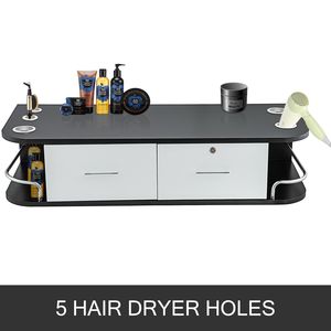 เครื่องล็อคลิ้นชัก2ลิ้นชักอุปกรณ์สปาความงามแบบคลาสสิคสีดำและสีขาวสำหรับร้านตัดผม - Product Image 5