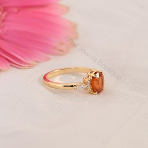 Natural Spessartite <b>Garnet</b> Engagement <b>Ring</b> 925 Sterling <b>Silver</b> & Solid Gold Fine Jewelry OEM ODM Wholesale Supplier - Product Image 3