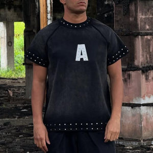 T-shirts Homme Grande Taille Effet Délavé Acide HSI OEM Tendance 2026 – Vente en Gros, Personnalisation Logo, Coton Fabriqué au Pakistan - Product Image 1