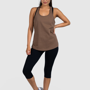 Camiseta Deportiva sin Mangas para Mujer, Estilo Racerback, para Gimnasio, Entrenamiento, Fisicoculturismo, Fitness, Casual, Sólida - Product Image 4