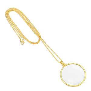 Lupa de Bolsillo de Latón con Cadena, Lente de Alta Claridad, Lupa Portátil para Lectura, Joyería, Monedas, Sellos, Manualidades - Product Image 5