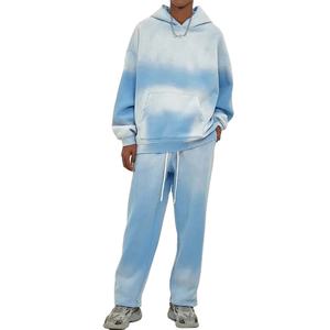 Chándal de gran tamaño con logotipo personalizado, chándal lavado vintage, conjuntos unisex, sudaderas con capucha para correr y pantalones de chándal, conjunto para hombre - Product Image 1