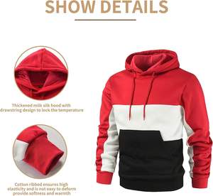 Vente Flash : Sweat à Capuche Homme Personnalisé, Style Panneaux, Léger, 100% Coton, Uni, Fermeture Éclair, Qualité Premium, Confortable, Collection Printemps - Product Image 2