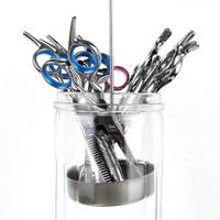 IKZARSA Professionnel 37 Oz Pot de Stérilisation en Plastique et Métal pour Barbiers, Plateau de Désinfection pour Outils de Salon, Conteneur pour Ciseaux et Rasoirs de Haute Qualité