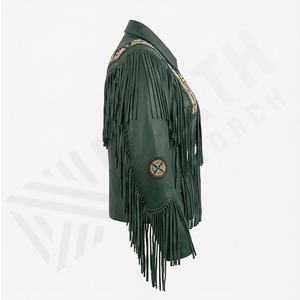 Veste d'hiver matelassée pour homme NAI-0512A, style universitaire western, avec franges, perles et détails fonctionnels, couleur personnalisable - Product Image 3