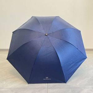 23 Inch <b>8</b>-Rib Luxury Design 3-Fold <b>Iron</b> Tube Alloy Ribs Custom Logo Printing Manual Umbrella for Business Gifts Made in China - Product Image 2