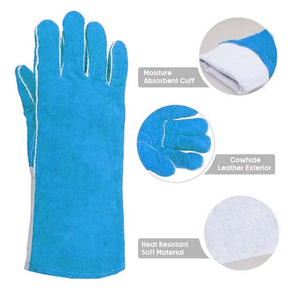 Gants de soudage TIG en cuir blanc, longueur coude, respirants, pour usage extérieur, toutes saisons, vente en gros - Product Image 2