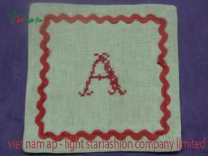 Serviettes de Cocktail Personnalisées en Coton/Lin de Haute Qualité Vietnam VNAP, Design Brodé, Décoration de Mariage, MOQ 50 Pièces - Product Image 5