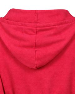 Womens Red <b>Cropped</b> <b>Zip</b> <b>Up</b> Hoodie Slim Fit Long Sleeve Casual Streetwear Cotton Fleece Sweatshirt Custom Logo ODM Factory - Product Image 5