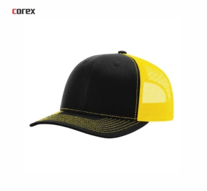 Gorra Trucker Richardson Personalizada Negra y Amarilla de Malla, 6 Paneles, Ajustable, Unisex, Casual, para Exteriores, Invierno, Primavera, Verano, para Adultos - Product Image 4