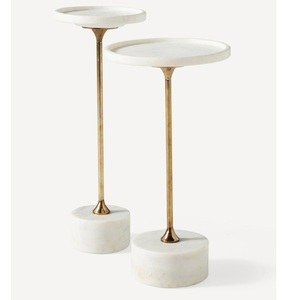 Table de cocktail en aluminium de haute qualité, mobilier haut de gamme, table d'appoint en métal pour la maison, l'hôtel, table à vin et à boissons en laiton - Product Image 2