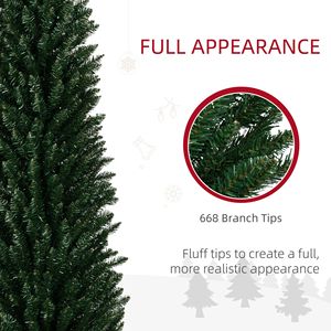 7ft Artificial Pencil Christmas <b>Tree</b> Skinny Shape with Colorful <b>LED</b> Lights Steel Tabletop Base for Indoor Holiday Decorations - Product Image 6