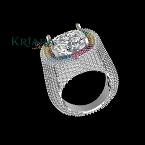 Anillo de Compromiso de Plata 925 con Diamante Cultivado en Laboratorio, Corte Brillante Redondo, Estilo Lujoso para Mujer - Product Image 5