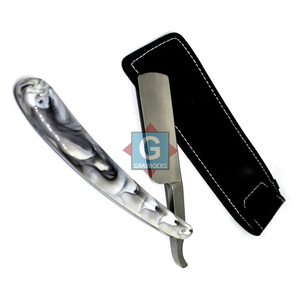 Navaja de Afeitar Vintage para Barbería, Corte Recto, Mango de Plástico, con Estuche Gratis - Product Image 1