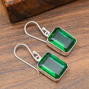 Pendientes de diopsido cromado, plata de ley 925, joyería artesanal, pendientes naturales, regalo para mujer - Product Image 5