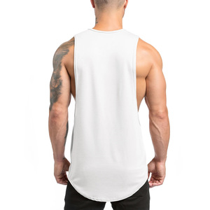 Débardeur noir sans manches pour homme, col rond, tricoté, couleur unie, vêtements de fitness décontractés, 100% coton, débardeur pour homme, fitness, musculation - Product Image 3
